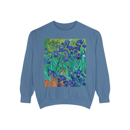 Irises by Vincent Van Gogh Unisex Garment-Dyed Sweatshirt