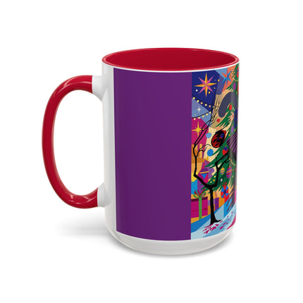 🎄✨ Christmas Among The Twinkling Trees Colorful Mug – Art Deco Holiday Fantasy