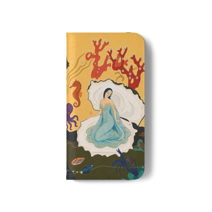 🐚🌊 The Lady Of The Enchanted Pearl Flip Case – Art Deco Undersea Fantasy