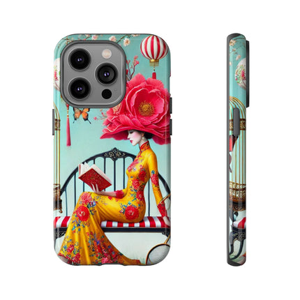 Reading In A Painted Garden Phone Cases