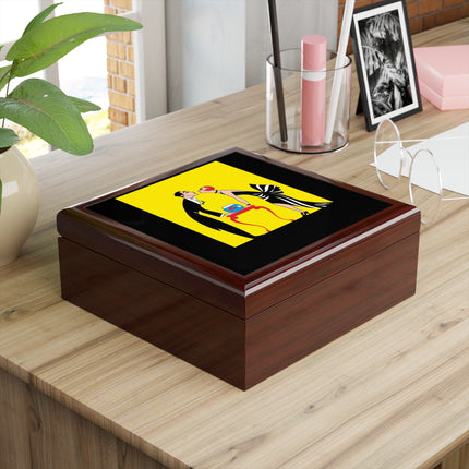 A Moment of Elegance: A Passionate Embrace Amidst Golden Splendor Jewelry Box