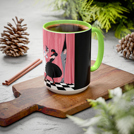 The Ladies Behind The Velvet Curtain Colorful Mugs – Art Deco Theatrical Elegance
