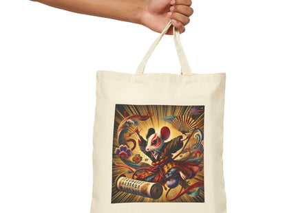 Theatrical Mouse on a Mission Cotton Canvas Tote Bag
