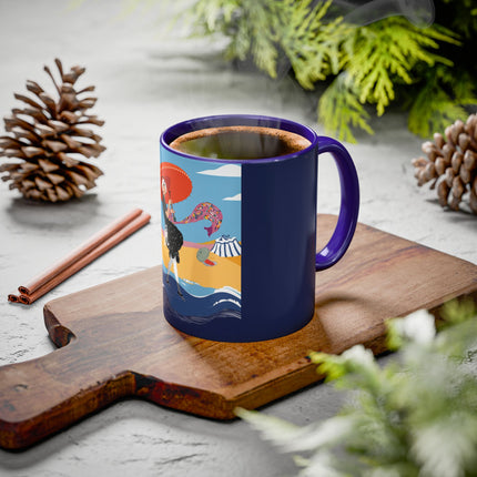 Beachside Promenade Colorful Mugs – Chic Summer Stroll & Coastal Glamour