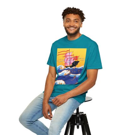 Golden Seas and Whimsical Dreams Unisex Garment-Dyed T-shirt