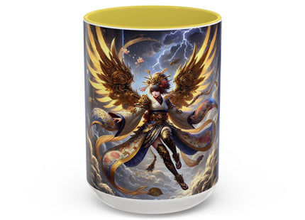 Valkyrie Descending Through Storm Colorful Mugs (11oz, 15oz)