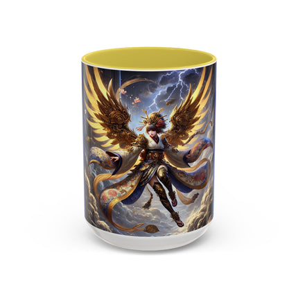 Valkyrie Descending Through Storm Colorful Mugs (11oz, 15oz)
