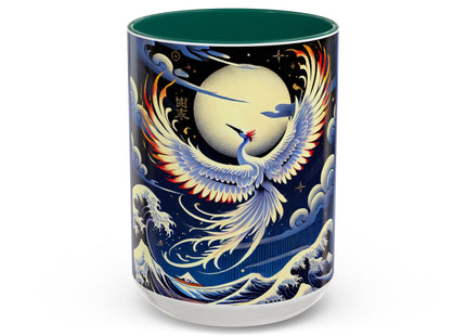 Majestic White Crane Colorful Mugs (11oz, 15oz)