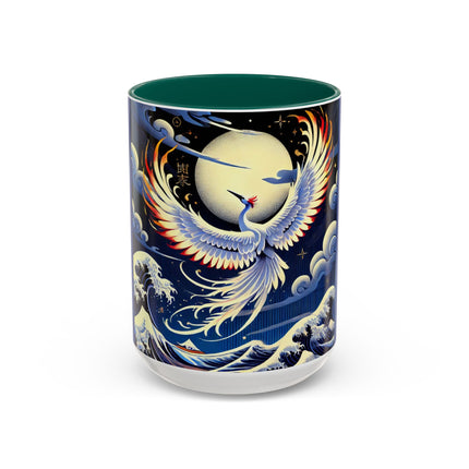 Majestic White Crane Colorful Mugs (11oz, 15oz)