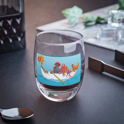 A Rooster's Seafaring Adventure Whiskey Glass