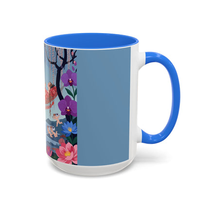The Ladies Of The Enchanted Hammock Colorful Mugs – Art Deco Whimsical Garden Elegance