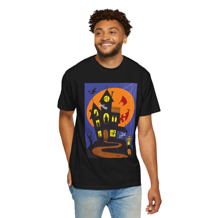 Halloween Night at the Haunted House Unisex Garment-Dyed T-shirt