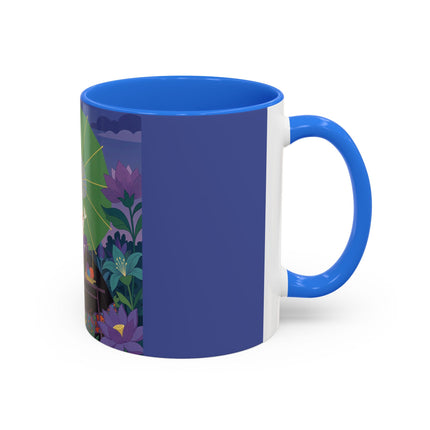 The Lady Of The Moonlit Needlework Colorful Mugs – Art Deco Crafting Elegance