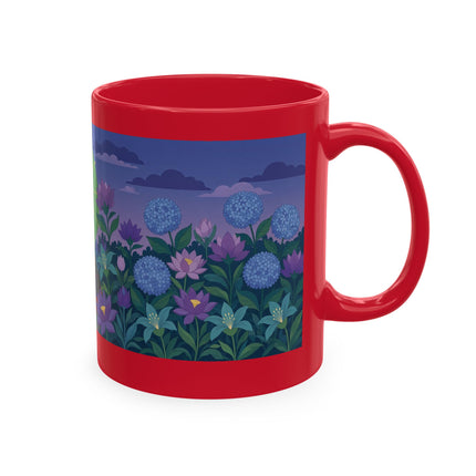 🧶☂️ The Lady Of The Garden Knitting Circle Ceramic Mug – Art Deco Floral Whimsy