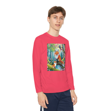 Mischievous Fox Youth Long Sleeve Competitor Tee – Woodland Fun & Storybook Adventure