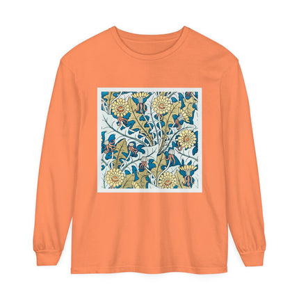 Art Nouveau Dandelion Flower Garment-dyed Long Sleeve T-Shirt