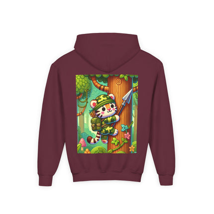 Stealthy Stripes Youth Hooded Sweatshirt – Adventure, Courage & Jungle Spirit