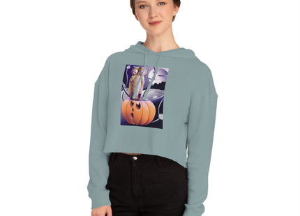 The Startled Pumpkin Women’s Cropped Hooded Sweatshirt