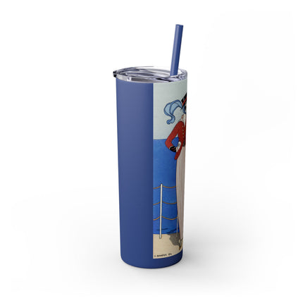 Costume de Yacht by George Barbier Skinny Tumbler with Straw, 20oz