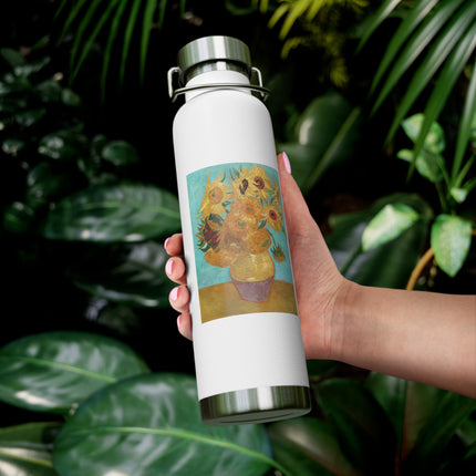 Vase with Twelve Sunflowers by Vincent Van Gogh Copper Vacuum Insulated Bottle, 22oz