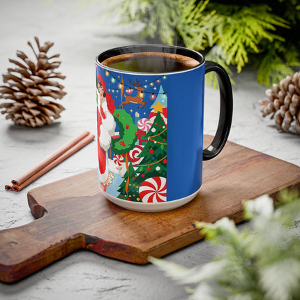🦌🍬 The Lady Of The Peppermint Christmas Garden Colorful Mug – Colorful Art Deco Holiday Fantasy