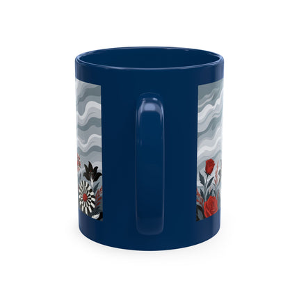 ☂️🌹 The Lady In The Windy Rose Garden Ceramic Mug – Art Deco Fashion Whimsy