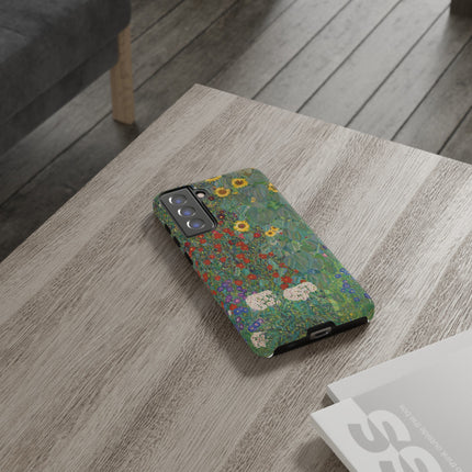 Farm Garden with Sunflowers by Gustav Klimt Phone Cases