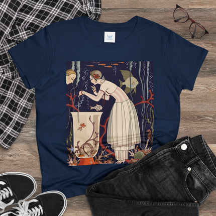 L'Etourdissant Petit Poisson (The Dazzling Little Fish) by George Barbier Women's Midweight Cotton Tee