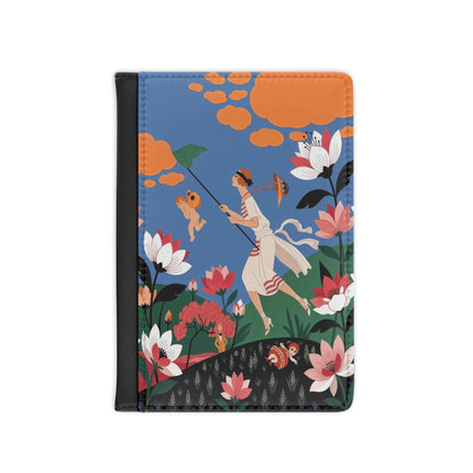 🪁🌺 The Lady Of The Flying Garden Passport Cover – Art Deco Floral Fantasy