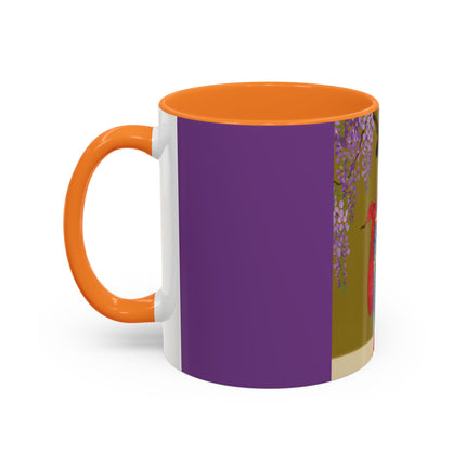 Wisteria Elegance Colorful Mug (11oz, 15oz) – Floral Beauty, Kimono Art & Timeless Grace