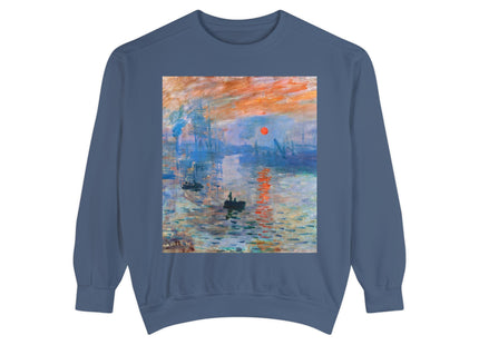 Sunrise by Claude Monet Unisex Garment-Dyed Sweatshirt