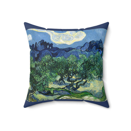 Olive Trees by Vincent Van Gogh Spun Polyester Square Pillow