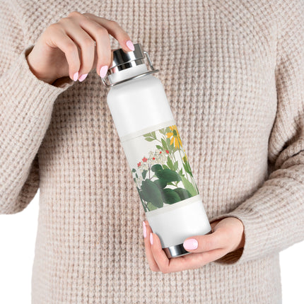 Clerodendrum & Rudbeckia by Tanigami Kônan Copper Vacuum Insulated Bottle, 22oz