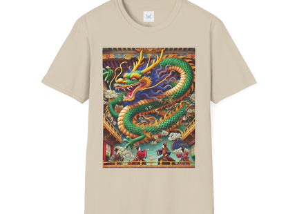 Tibetan Dragon Over Kabuki Duel Unisex Softstyle T-Shirt
