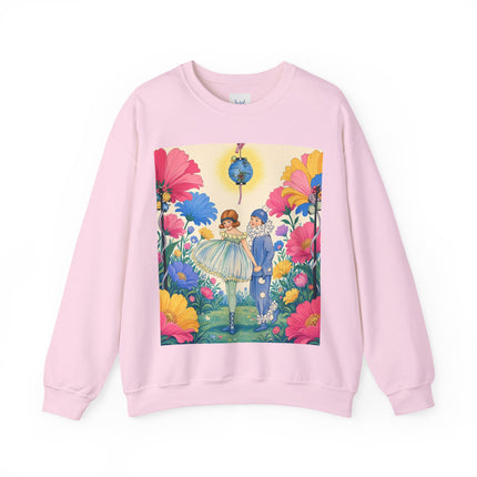 🌸🏮 The Lantern Garden Stroll Crewneck Sweatshirt – Art Deco Floral Whimsy