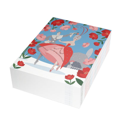 🎭🌹 The Rose Garden Masquerade Greeting Card – Art Deco Holiday Fantasy