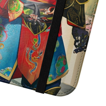 🦁🦊⚔️ Cyberpunk Lion Samurai Flip Case – Futuristic Honor & Kitsune Spirit