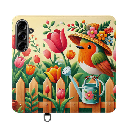 🌷🐦 The Little Garden Tender Flip Case – Sunshine, Care & Storybook Charm