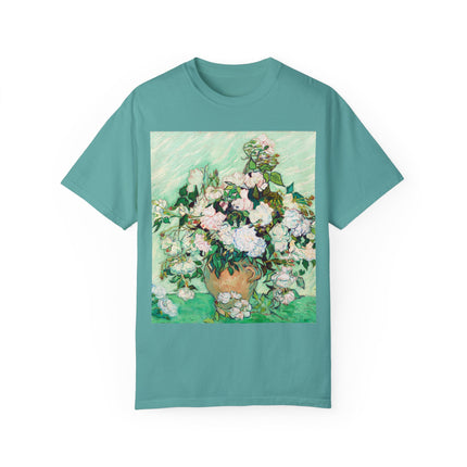 Roses by Vincent Van Gogh Unisex Garment-Dyed T-shirt