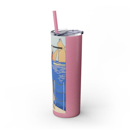 Costume de Yacht by George Barbier Skinny Tumbler with Straw, 20oz