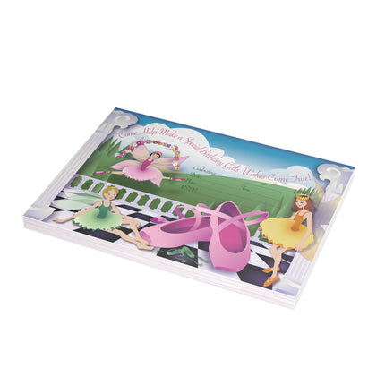 A Ballet Spectacle Party Invitation! Bundles of 10, 30, 50 Pieces Available (envelopes included)