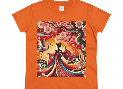 Fairy and Stork Beneath the Cherry Blossoms Cotton Tee