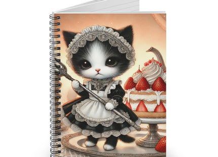 Patisserie Kitten Spiral Notebook — Ruled Line