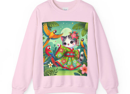 Parrot Dance of the Geisha Kitten Heavy Blend™ Crewneck Sweatshirt