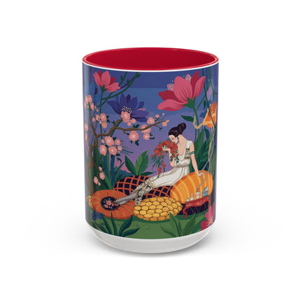The Garden Of Quiet Reverie Colorful Mugs – Art Deco Botanical Serenity