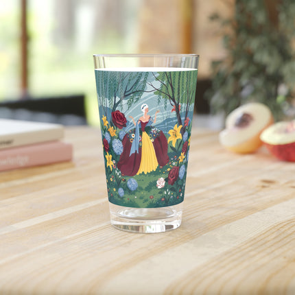 🌹🌿 The Willow Garden Promenade Pint Glass – Art Deco Floral Elegance