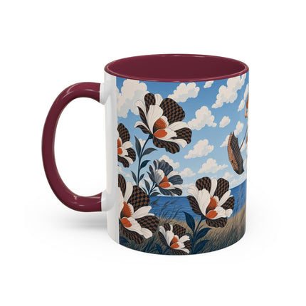 🌊🌼 The Windswept Seaside Promenade Colorful Mug – Art Deco Coastal Elegance