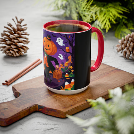 🎃🏮 The Pumpkin Gentleman's Moonlit Stroll Colorful Mug – Whimsical Halloween Charm