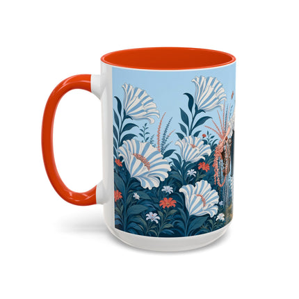 🎨💙 The Enchanted Garden Artist Colorful Mug – Art Deco Floral Whimsy
