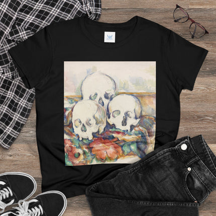 The Three Skulls by Paul Cézanne Women's Midweight Cotton Tee